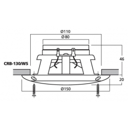 CRB130/WS, Para głośników sufitowych, wodoodpornych